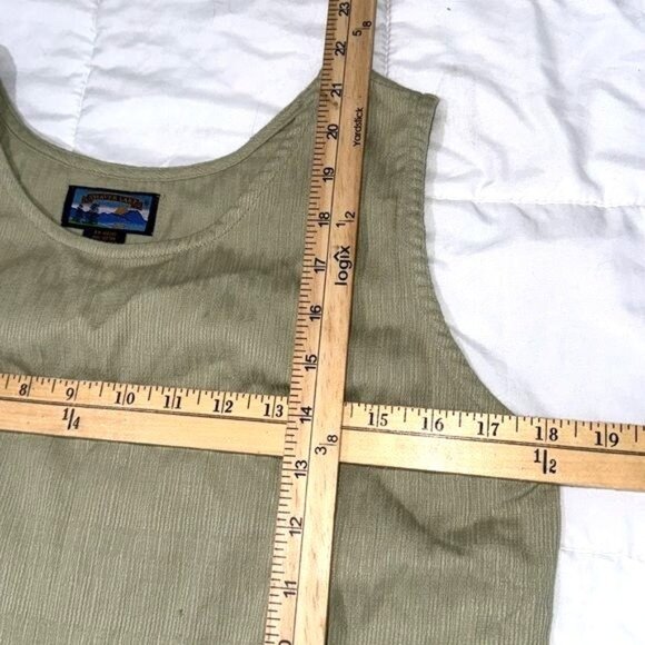 Vintage Womens 3-Piece Olive Green Cotton Ensemble With Beaded Trim - Picture 12 of 13